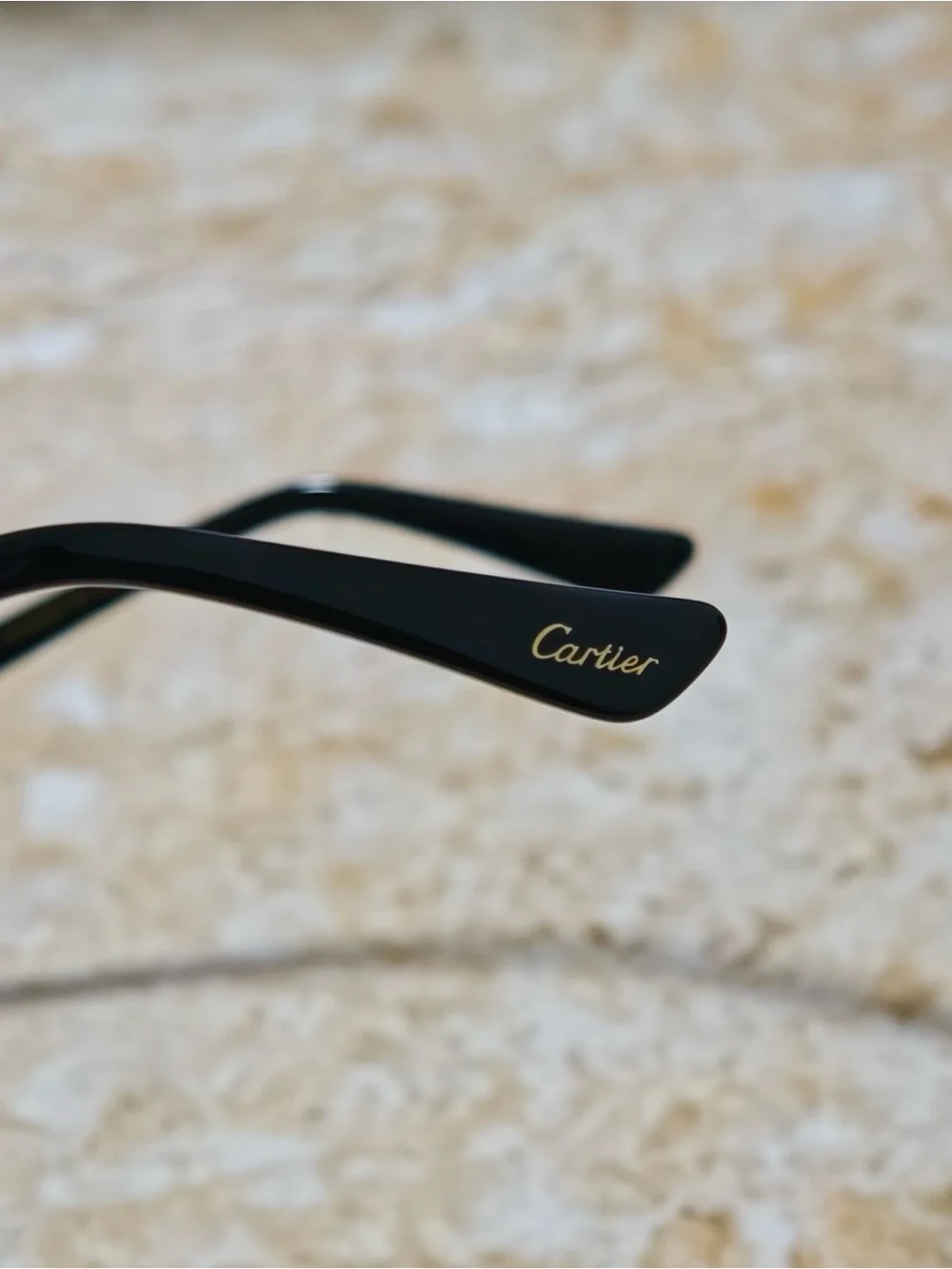 Cartier Women’s Rimless Sunglasses with Purple Gradient Lenses and Gold Accents